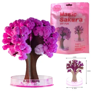Jouet d&rsquo;arbre Sakura japonais magique Cool, flambant neuf, fabriqué au japon, papier de croissance magique rose, arbres de noël, jouets pour bébés