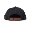 chapeau sans bord vintage en coton pour hommes et femmes, bonnet respirant, chapeaux rétro réglables, casquette de marin, niche, propriétaire, hip hop