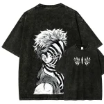25 nouveau populaire Anime Hit Show lavé Vintage Akaza T-shirt Manga graphique vêtements pour hommes coton surdimensionné à manches courtes t-shirts hauts