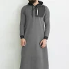 caftan arabe robe musulmane hommes jubba thobe à manches longues vêtements musulmans robe pour hommes longs sweats à capuche arabes caftan longue à capuche