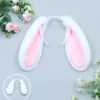 serre tête en peluche avec oreilles de lapin pour femme, joli bandeau en peluche avec dessin animé, accessoire cosplay pour fête d'halloween, tenue quotidienne