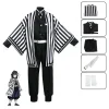 anime kimetsu no yaiba igflats obanai kimono uniforme, pruik cosplay, halloween feest