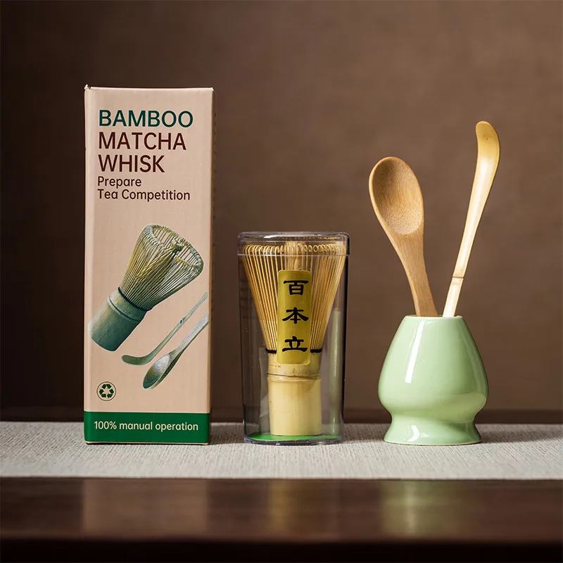 Ensemble de 4 fouets Matcha, brosse à thé en bambou, support de fouet en céramique, cuillère à thé en bois, outils de fabrication de thé pour la maison, bricolage Ensemble de 4 fouets Matcha, brosse à thé en bambou, support de fouet en céramique, cuillère à thé en bois, outils de fabrication de thé pour la maison, bricolage