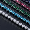 luxe hiphop glacé 4mm cubique zircone cristal tennis bracelets pour femme hommes couleur or argent couleur bracelet chaîne bijoux