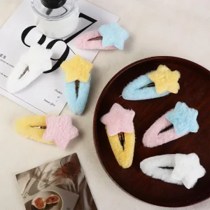 Pince à cheveux étoile en peluche pour filles, style minimaliste, coiffure, épingles à cheveux BB, ornement, doux, moelleux, barrettes, accessoires pour cheveux