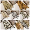 Élégant longue peinture à l'encre foulard en soie cravate de cheveux imprimé écharpe longue foulard en soie coiffure ruban ancien bandeau de cheveux fille