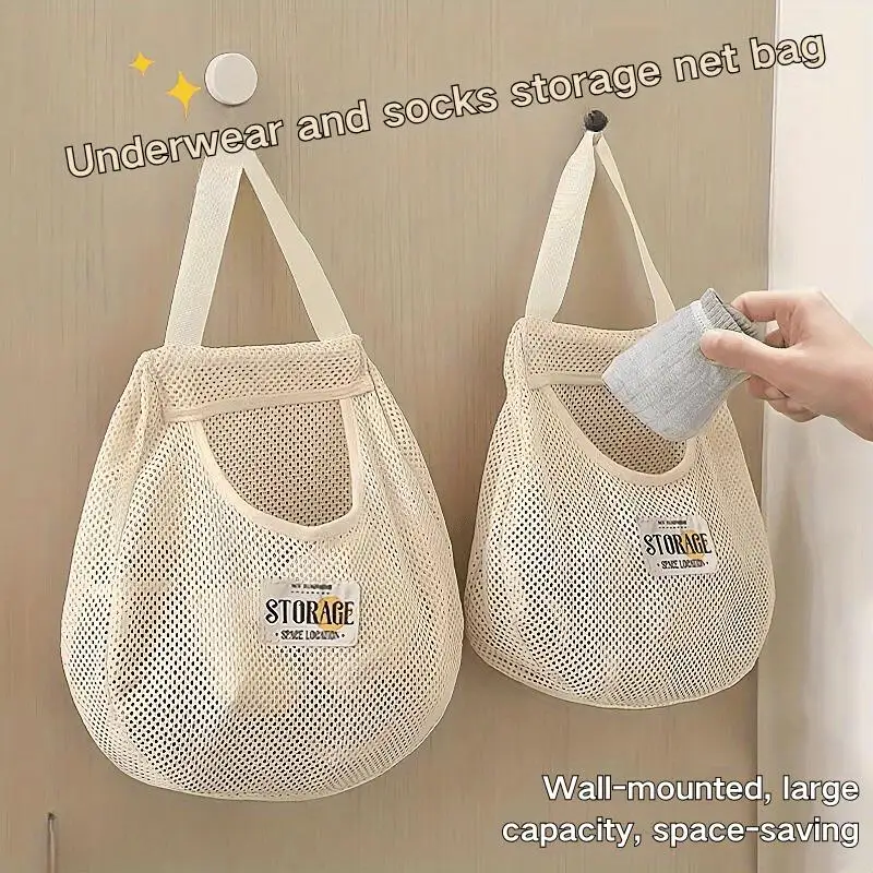 Sac de rangement pour chaussettes japonaises, 1/2/3 pièces, sac suspendu pour garde-robe, sac de rangement pour sous-vêtements, sac de poinçonnage mural pour dortoir Sac de rangement pour chaussettes japonaises, 1/2/3 pièces, sac suspendu pour garde-robe, sac de rangement pour sous-vêtements, sac de poinçonnage mural pour dortoir