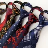 cravate pré attachée pour hommes et femmes, style paisley, fermeture éclair, rayures à carreaux, jacquard classique, 8cm, cravate d'affaires, accessoires de mariage pour hommes