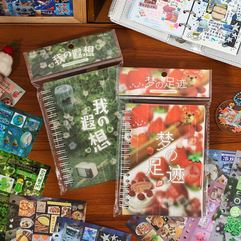 Autocollants de papeterie japonais découpés, 20/30 feuilles, autocollant décoratif de dessin animé rétro, fournitures de Scrapbooking faites à la main pour Journal intime Autocollants de papeterie japonais découpés, 20/30 feuilles, autocollant décoratif de dessin animé rétro, fournitures de Scrapbooking faites à la main pour Journal intime