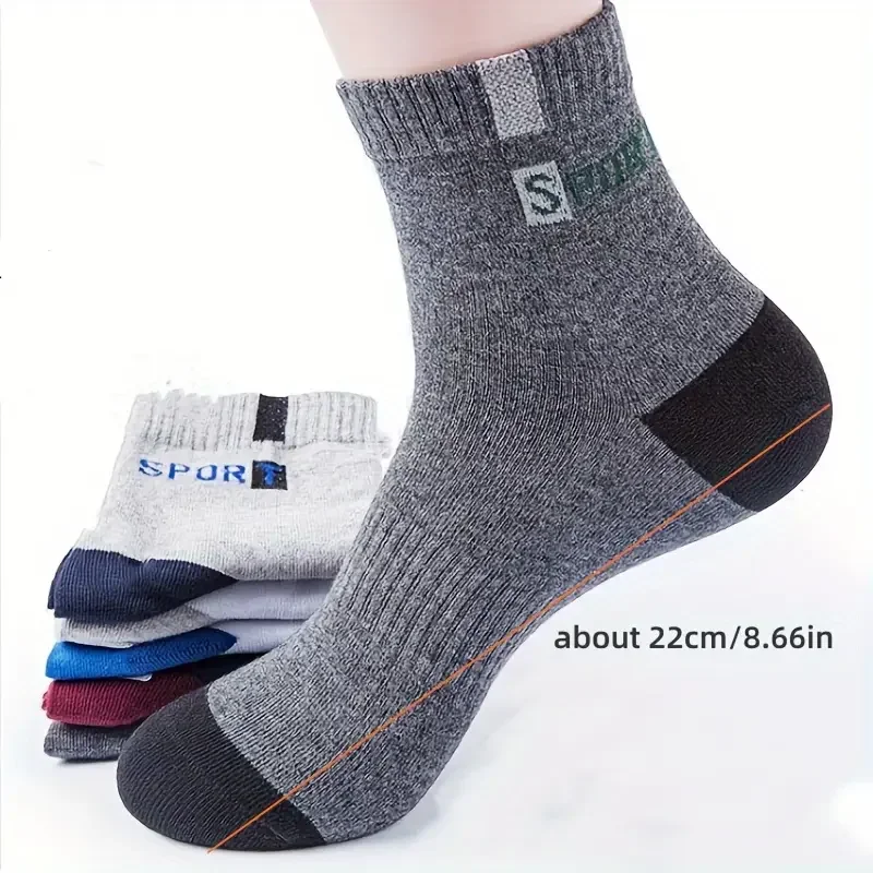 chaussette en coton pour hommes sport respirant doux lettre mode baskets haute élastique moyen tube bas serviette sox été course chaussette en coton pour hommes sport respirant doux lettre mode baskets haute élastique moyen tube bas serviette sox été course