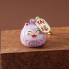 nouveau japonais chanceux chat sac pendentifs japon daruma porte clés cloches pendentif chat chanceux porte clés bonne fortune richesse charme bijoux cadeau