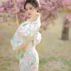 kimono japonais traditionnel imprimé floral, style japonais, robe kimono asiatique sakura pour fille, élégante, nouvelle collection
