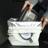 sac à déjeuner japonais coréen en toile de coton, sac à main à cordon de serrage, portable, isolé thermiquement, pique nique, stockage des aliments, boîte à bento, fourre tout