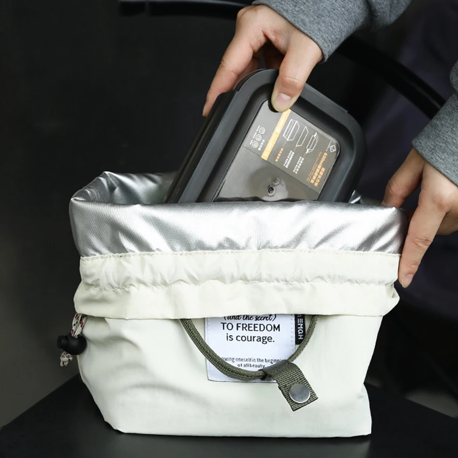 sac à déjeuner japonais coréen en toile de coton, sac à main à cordon de serrage, portable, isolé thermiquement, pique nique, stockage des aliments, boîte à bento, fourre tout sac à déjeuner japonais coréen en toile de coton, sac à main à cordon de serrage, portable, isolé thermiquement, pique nique, stockage des aliments, boîte à bento, fourre tout