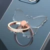 anneau de doigt papillon de luxe transparent, support de téléphone portable pour iphone 15, autocollant, accessoires de support pliable