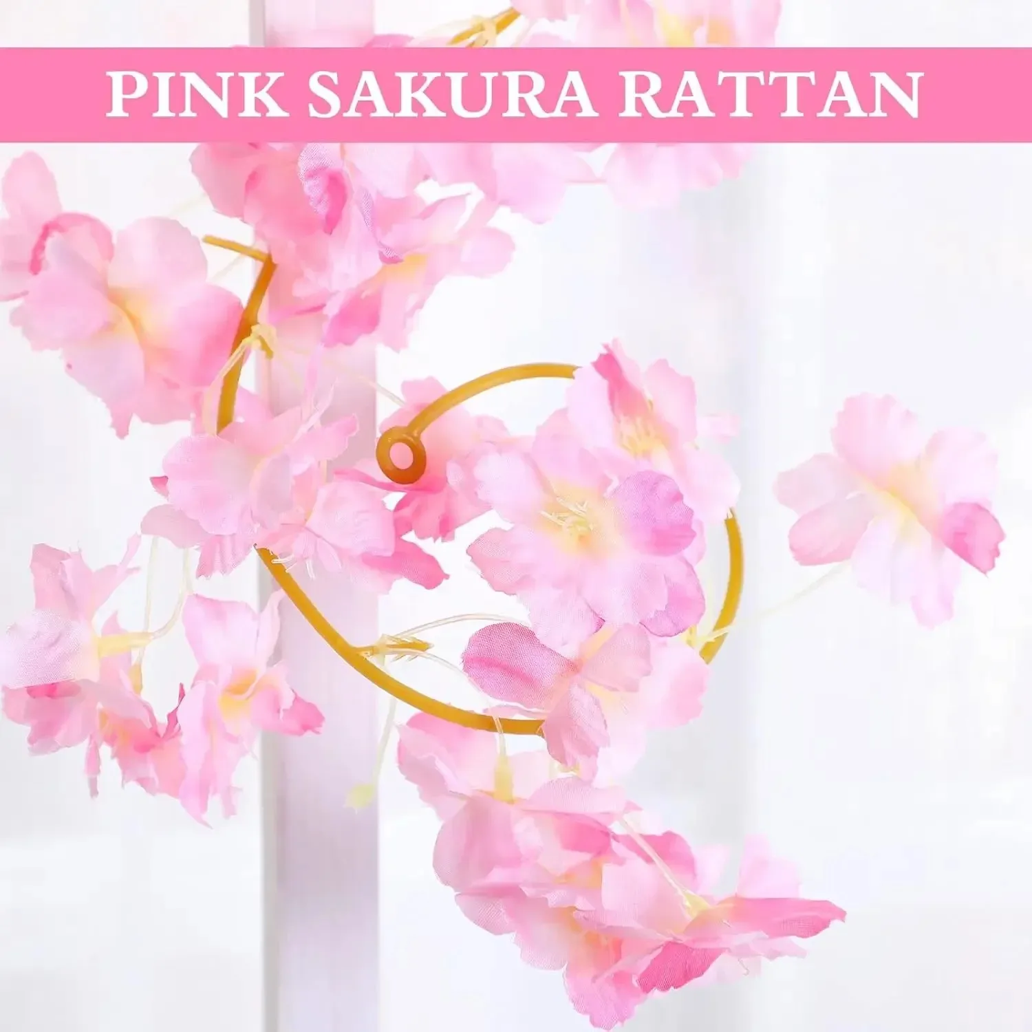 guirlande de fleurs artificielles de cerisier sakura, 180cm, fausses plantes en soie, vigne, ornement d'arc de mariage, décoration de fête de jardin pour la maison guirlande de fleurs artificielles de cerisier sakura, 180cm, fausses plantes en soie, vigne, ornement d'arc de mariage, décoration de fête de jardin pour la maison
