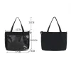 sac à main japonais transparent pour femmes, grand sac ita noir avec insert, sacs à main kawaii pour filles, sacs à main à double sangles
