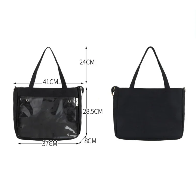 sac à main japonais transparent pour femmes, grand sac ita noir avec insert, sacs à main kawaii pour filles, sacs à main à double sangles sac à main japonais transparent pour femmes, grand sac ita noir avec insert, sacs à main kawaii pour filles, sacs à main à double sangles