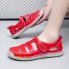 femmes sandales chaussures d'été à la main mode couture en cuir véritable bout couvert doux décontracté marche zapatos mujer plataforma
