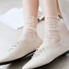 chaussettes harajuku pour femmes, chaussettes respirantes en dentelle florale transparente, chaussettes en résille en maille douce, chaussettes douces et respirantes, bonneterie sox