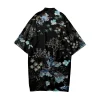 kimono long à imprimé floral rétro pour hommes et femmes, cardigan de samouraï japonais traditionnel, vêtements haori cosplay, mode