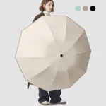 Parapluie entièrement automatique, couleur unie, pliable, grand Format, pare-soleil d&rsquo;extérieur, Protection UV, Portable et automatique