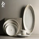 JOTO – ensemble de vaisselle en céramique japonaise épaisse, Simple et polyvalente, facile à nettoyer, fait à la main, CJR0450 JOTO – ensemble de vaisselle en céramique japonaise épaisse, Simple et polyvalente, facile à nettoyer, fait à la main, CJR0450