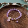 bracelets bohème tendance avec pendentif en perles de cristal colorées pour femmes, bijoux de fête de mariage en fleurs de cerisier