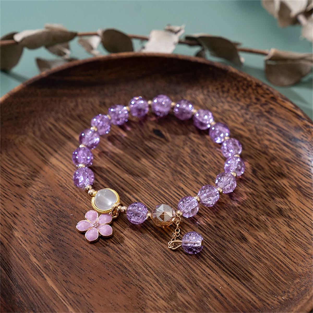 bracelets bohème tendance avec pendentif en perles de cristal colorées pour femmes, bijoux de fête de mariage en fleurs de cerisier bracelets bohème tendance avec pendentif en perles de cristal colorées pour femmes, bijoux de fête de mariage en fleurs de cerisier