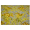 tissu en mousseline de soie pour robe, tissu cheongsam han, élégant imprimé de grandes fleurs jaunes, de haute qualité, mince, doux, pas transparent, t2054