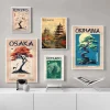 affiche de voyage japonaise imprimée pour salon, décoration de maison, villes japonaises, monuments de paysage de tokyo, peinture sur toile, cadeau d'art mural