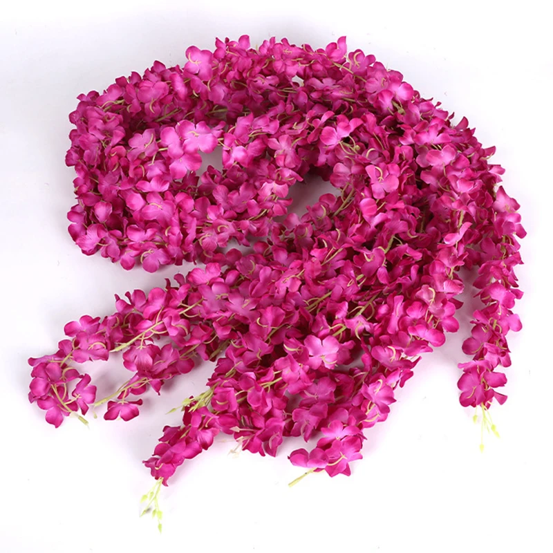 ficelle de vigne pour décoration de plafond, fausse fleur, pour fête de mariage, arche d'enroulement, mise en page carniva ficelle de vigne pour décoration de plafond, fausse fleur, pour fête de mariage, arche d'enroulement, mise en page carniva