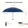 mini parapluie anti uv pour les jours ensoleillés et pluvieux, portable avec revêtement uv et 6 nervures renforcées, 1 pièce
