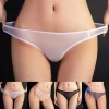 culotte transparente sans couture pour femme, sous vêtement taille basse, culotte sexy, tongs en dentelle, caleçon ultra fin