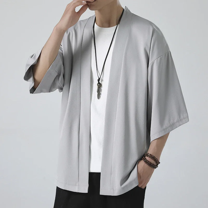kimono hommes cape kimono para hombre manteau noir cape blanche chemise de plage été haori hommes unisexe samouraï vêtements hommes japonais kimono hommes cape kimono para hombre manteau noir cape blanche chemise de plage été haori hommes unisexe samouraï vêtements hommes japonais