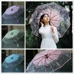 Parapluie Transparent pour femmes, pliable, Design marguerite, coupe-vent, imperméable, Portable, mignon, fleur, PVC, pour filles