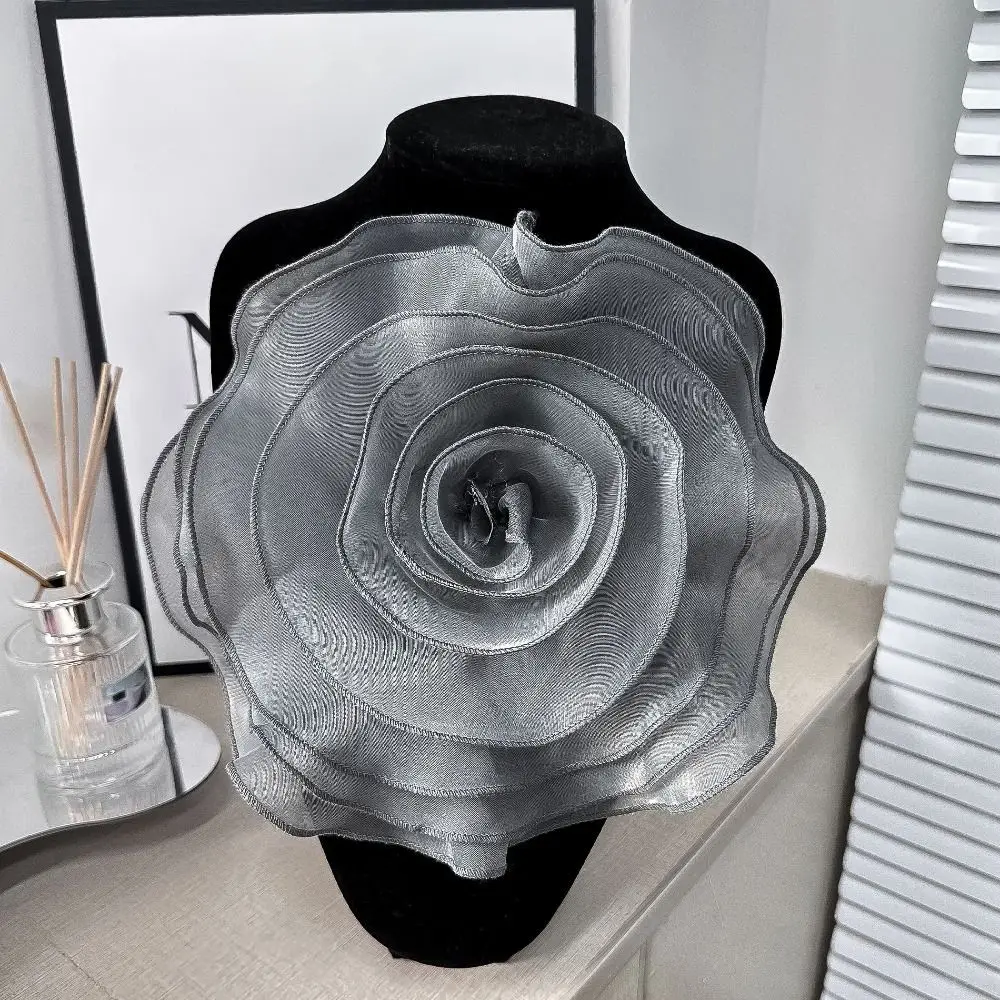 patch de fleur de rose fait à la main, accessoires de broche artificielle, fleur de poitrine en organza, applique de couture bricolage, nouveau patch de fleur de rose fait à la main, accessoires de broche artificielle, fleur de poitrine en organza, applique de couture bricolage, nouveau