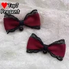 pince à cheveux gothique vin foncé rouge lolita, petit article, couvre chef, sous culture y2k punk halloween, épingle à cheveux, bandeau, accessoires pour cheveux