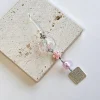 porte clés sakura windbell rose pour femmes, breloques d'appareil photo, lanière de téléphone portable, accessoires de bricolage kawaii, cadeau d'anniversaire pour couple