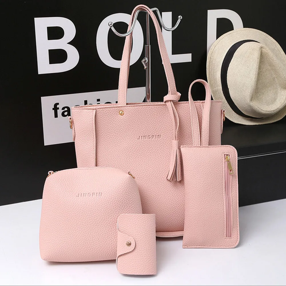 4 pièces sacs fourre tout ensemble de sacs à main pour femmes sacs à bandoulière en cuir pu durables avec fermeture éclair pour les activités de tenue décontractée quotidienne fourre tout de mode 4 pièces sacs fourre tout ensemble de sacs à main pour femmes sacs à bandoulière en cuir pu durables avec fermeture éclair pour les activités de tenue décontractée quotidienne fourre tout de mode