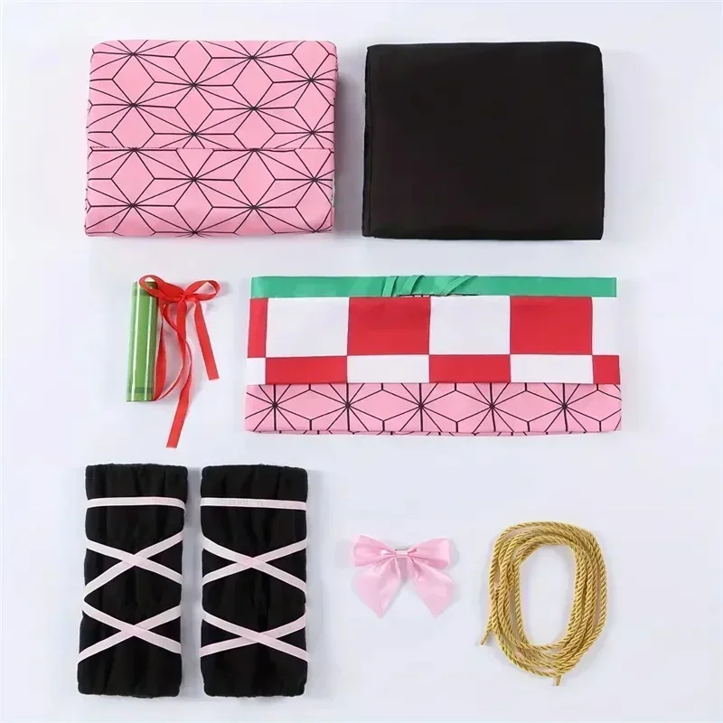 costume de cosplay nezuko pour halloween, anime demon slayer, kimono kimetsu no yaiba kamado nezuko, perruque pour femmes, 2025 costume de cosplay nezuko pour halloween, anime demon slayer, kimono kimetsu no yaiba kamado nezuko, perruque pour femmes, 2025