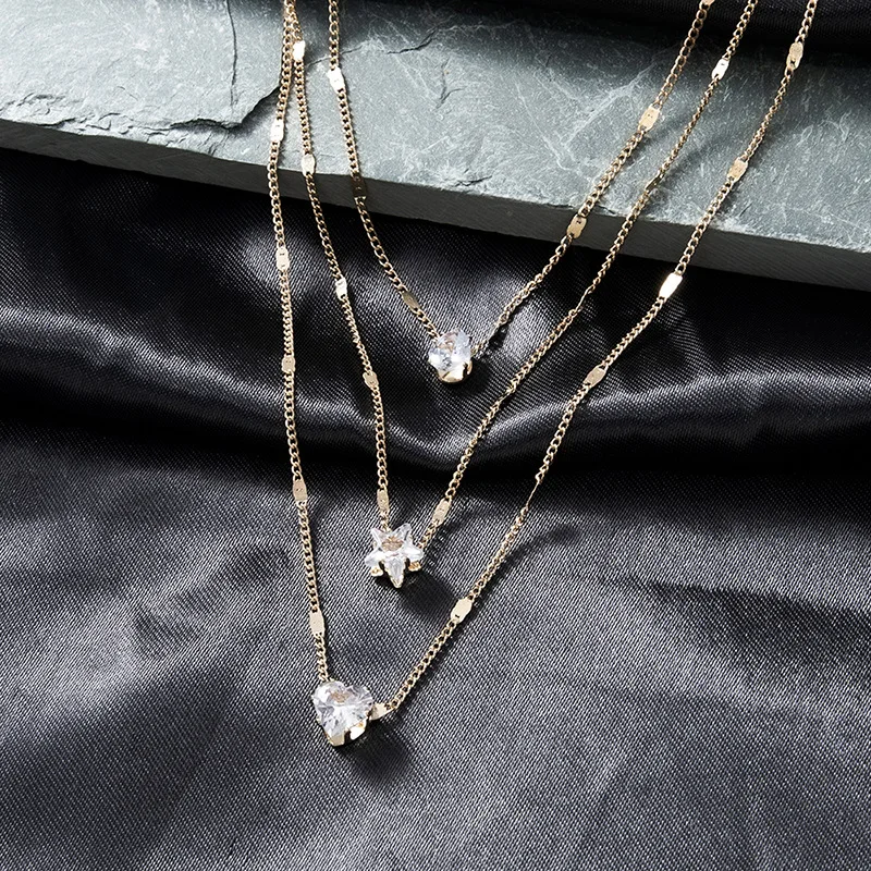 chimzunderes collier pendentif multicouche pour femme, tour de cou jochoker, bijoux brillants, cadeau de fête, mode féminine chimzunderes collier pendentif multicouche pour femme, tour de cou jochoker, bijoux brillants, cadeau de fête, mode féminine