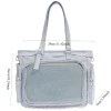 sac à bandoulière transparent de style japonais, joli sac ita décontracté texturé couleur bonbon pour filles, sacs de rangement légers à bandoulière