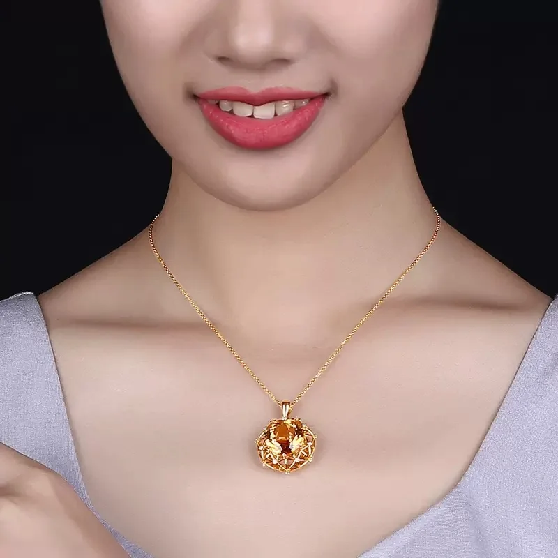 grands ensembles de bijoux de luxe en cristal jaune rond 10 carat, couleur or, pendentif en pierre cz, colliers, boucles d'oreilles, bagues pour femmes grands ensembles de bijoux de luxe en cristal jaune rond 10 carat, couleur or, pendentif en pierre cz, colliers, boucles d'oreilles, bagues pour femmes