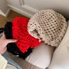 japonais printemps et été simple tissé à la main pull chapeau rue creux perle frangée style ethnique mode tricoté bonnet