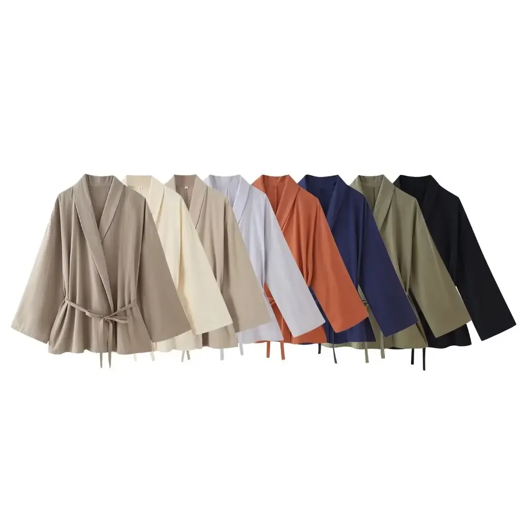 combinaison pantalon drapée de style kimono pour femme, jambe droite, sensation multi documents, vêtement double face, conception transfrontalière, printemps, nouveau, 2024 combinaison pantalon drapée de style kimono pour femme, jambe droite, sensation multi documents, vêtement double face, conception transfrontalière, printemps, nouveau, 2024