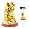 figurine de chats porte bonheur en or classique, bras mobile, richesse chinoise, fortune feng shui, décoration artisanale pour la maison et l'hôtel