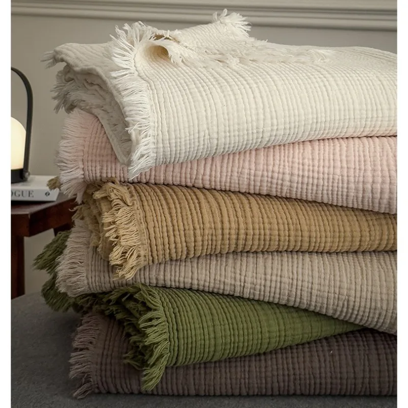 la couverture d'été de style japonais est légère et respirante en fil à six couches pour une sieste décontractée, facile à transporter la couverture d'été de style japonais est légère et respirante en fil à six couches pour une sieste décontractée, facile à transporter