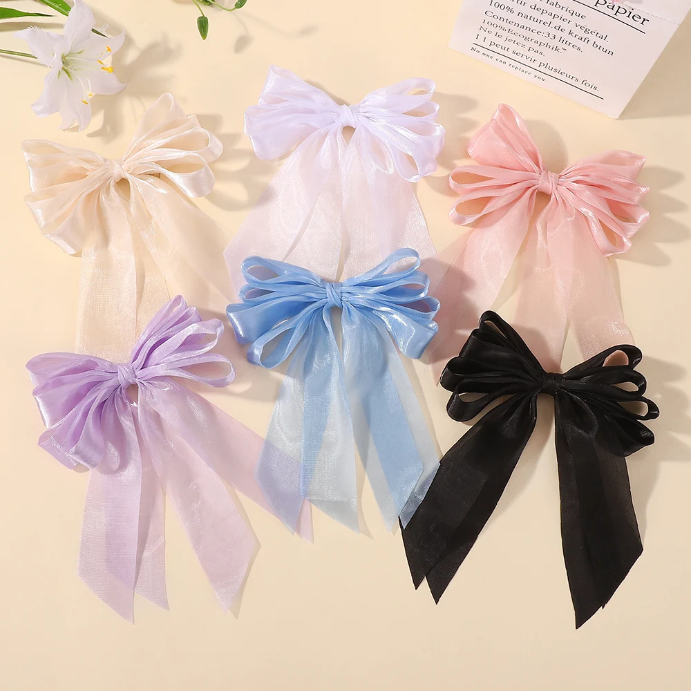 Pinces à cheveux en Organza noir avec gros nœud, 1 pièce, accessoires pour cheveux doux et Cool pour filles, pinces à cheveux queue de cheval Pinces à cheveux en Organza noir avec gros nœud, 1 pièce, accessoires pour cheveux doux et Cool pour filles, pinces à cheveux queue de cheval