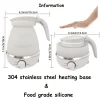 théière chauffe eau pliable et portable en gel de silice, bouilloire Électrique pour voyage et maison, 0.6l, 600w, 110/220v